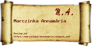 Marczinka Annamária névjegykártya